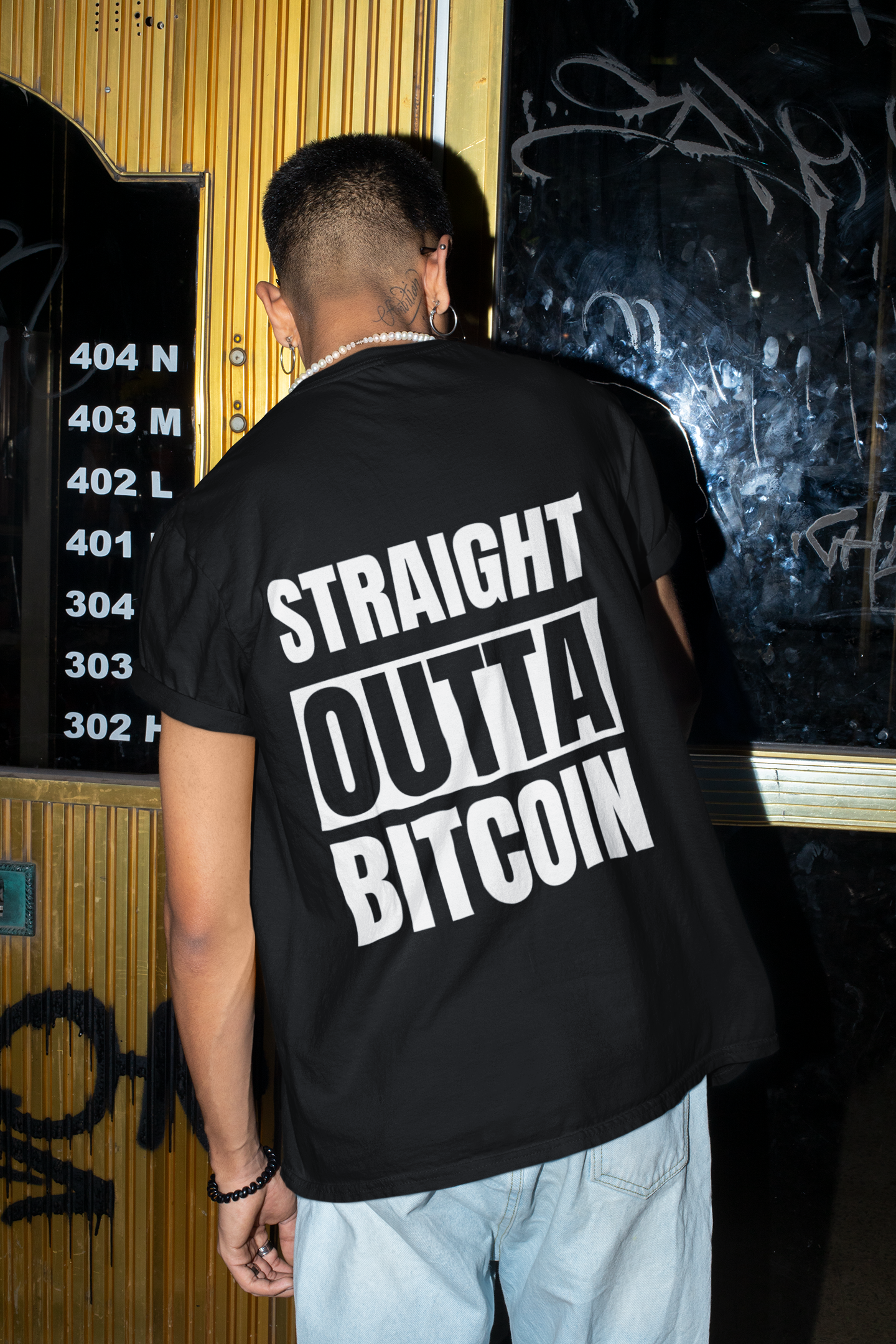 Crypto life - B.T.C Straight Outta Bitcoin T-Shirt